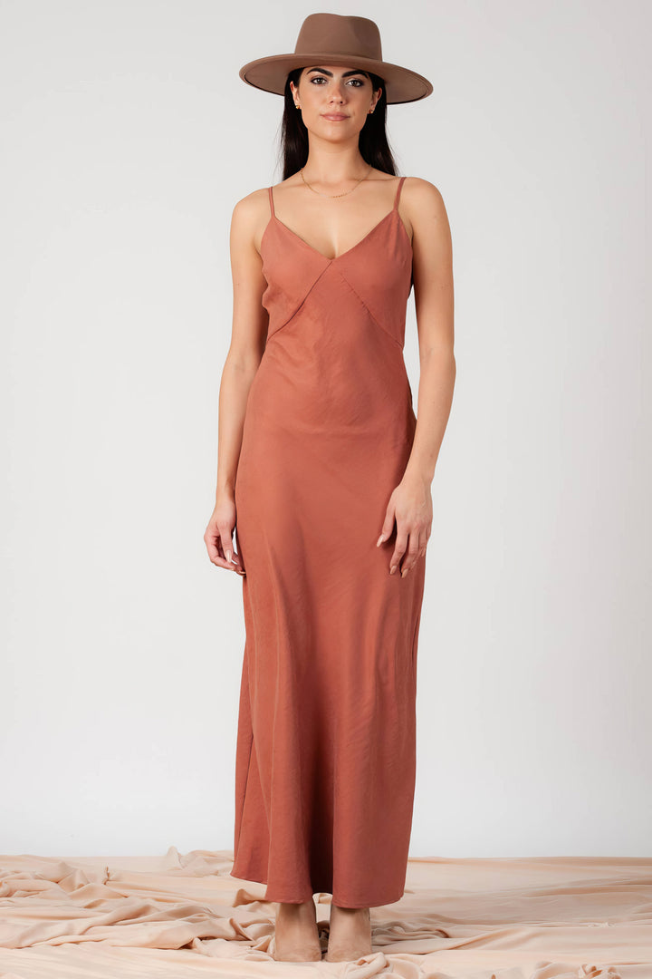 Lucca Couture JENN SEAM DETAILED SLIP DRESS-PALE GERANIUM - Boho Soho