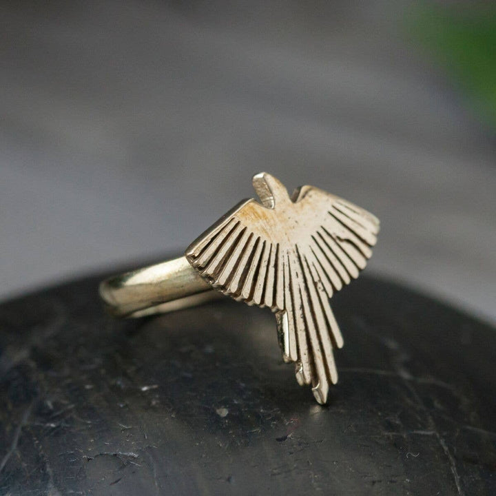 Handmade Brass Eagle Ray Ring - Boho Soho
