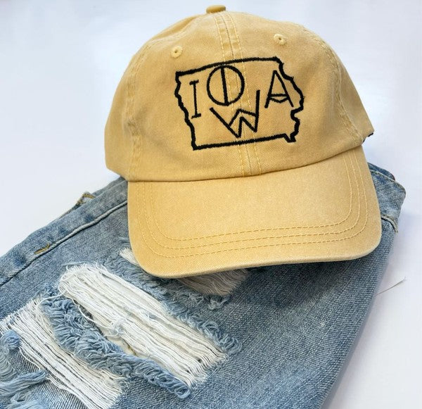 Iowa Line Font Embroidered Trucker Hat