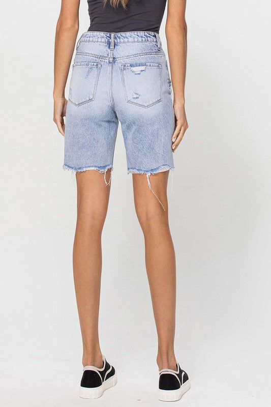 Vervet High Rise Distressed Bermuda Short - Boho Soho