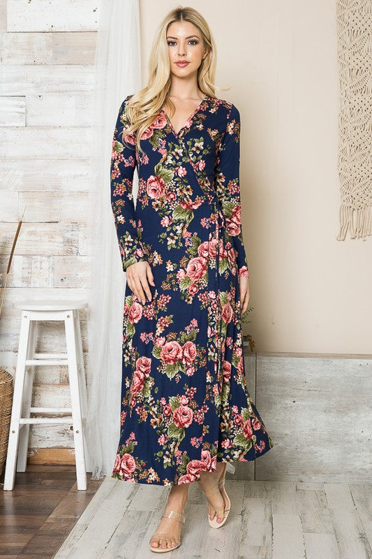 floral maxi wrap dress Floral Maxi Wrap Dress