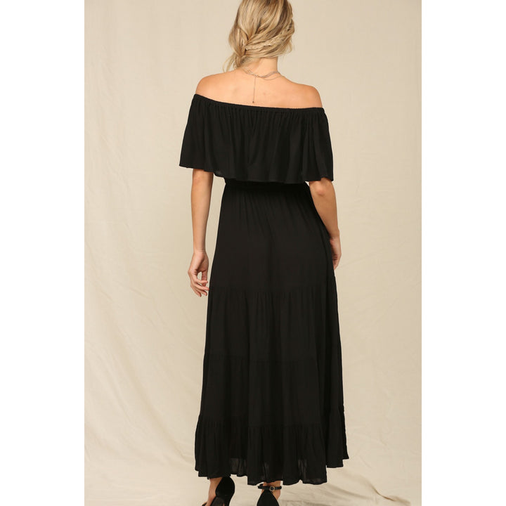 RUFFLE OFF THE SHOULDER MAXI DRESS - Boho Soho