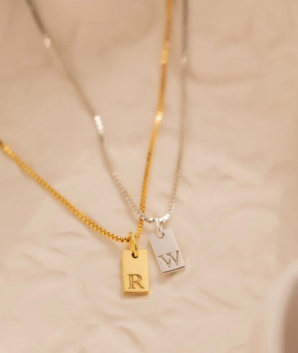 Dani & Em Stamped Initial Personalized Necklace