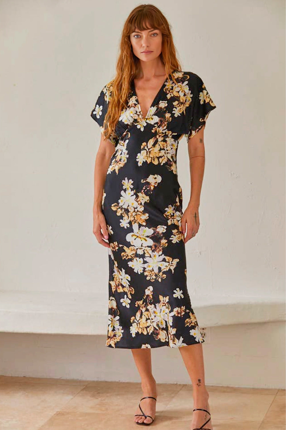 By Together Cherie Floral Satin Dress - Final Sale