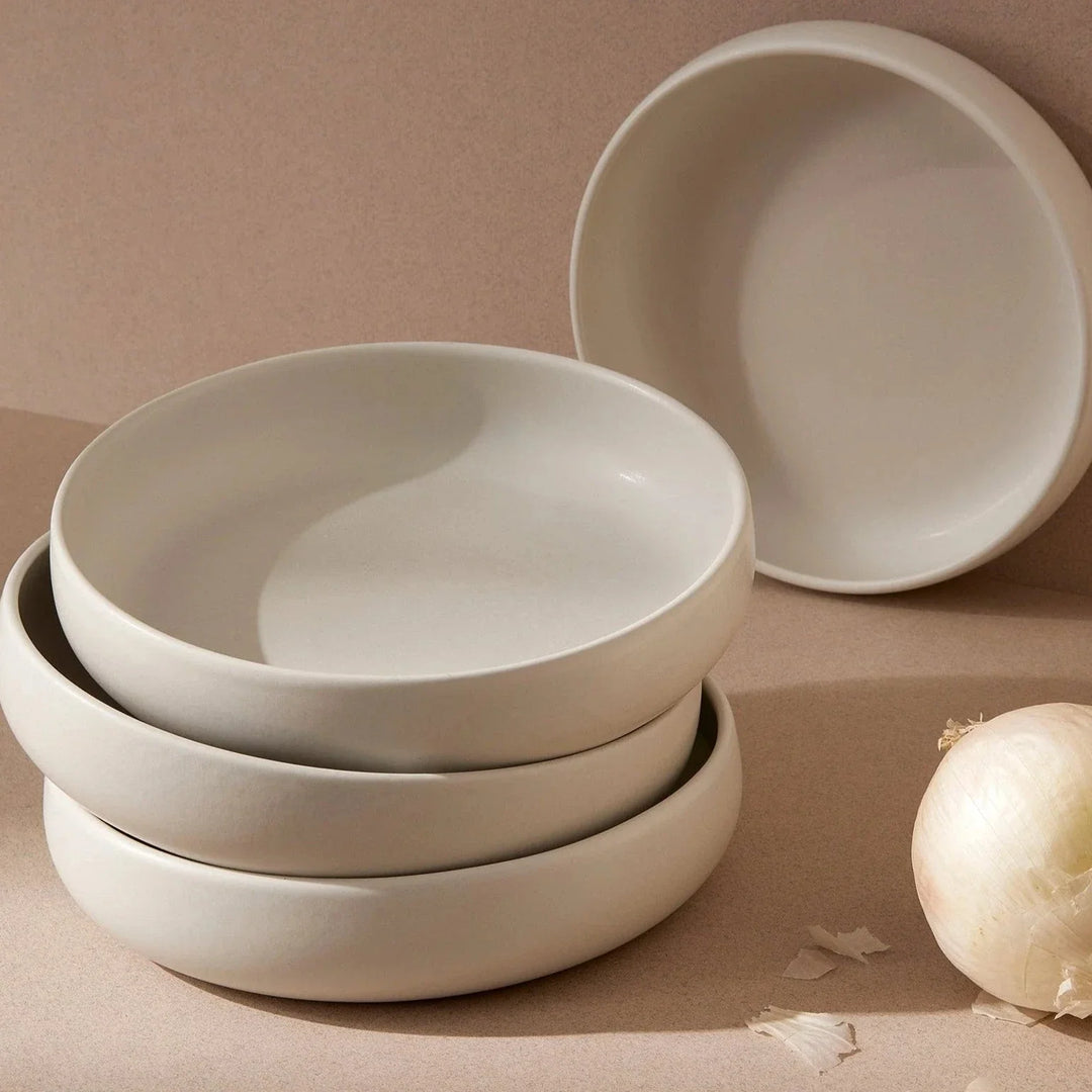 Gharyan Tunisian Pasta Bowl Set of 4 - Matte White