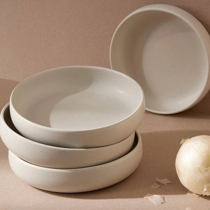 Gharyan Tunisian Pasta Bowl Set of 4 - Matte White