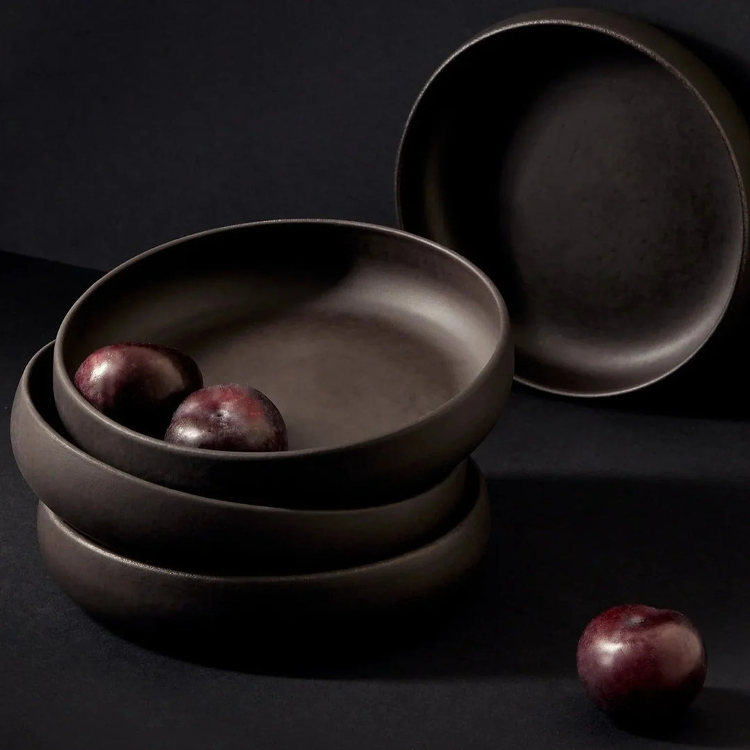 Gharyan Tunisian Pasta Bowls Set of 4 - Matte Black