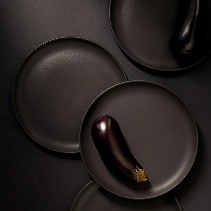 Gharyan Tunisian Dinner Plate Set of 4 - Matte Black