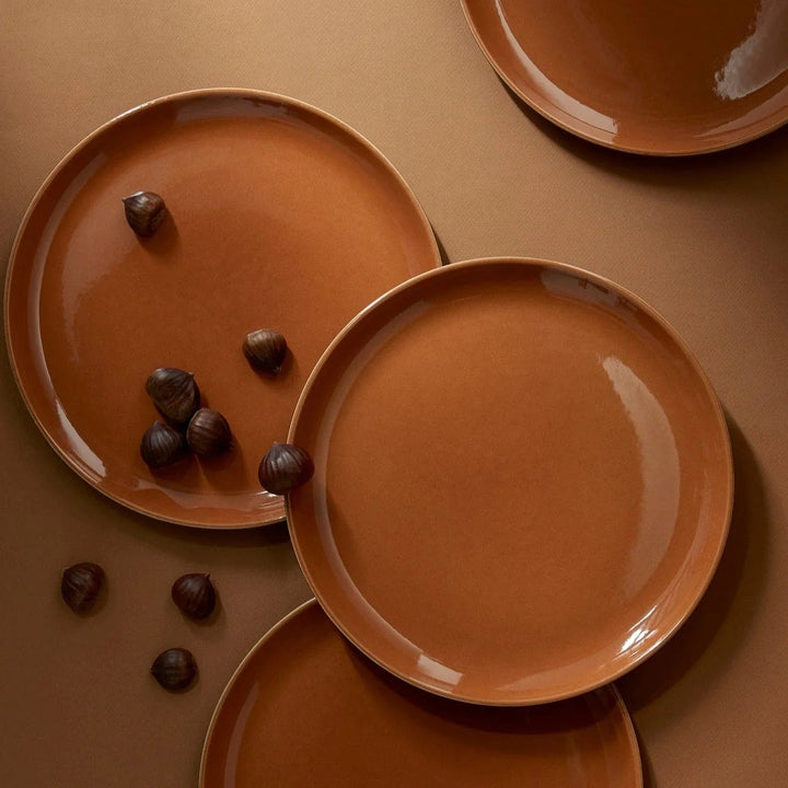 Gharyan Tunisian Dinner Plate Set of 4 - Terracotta