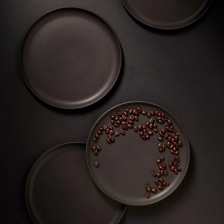 Gharyan Tunisian Dinner Plate Set of 4 - Matte Black