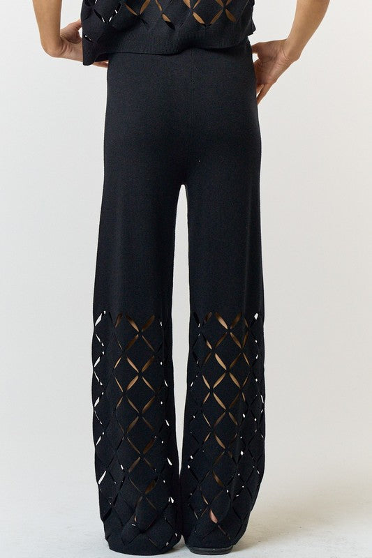 Lalavon Cut Out Detail Knit Pants