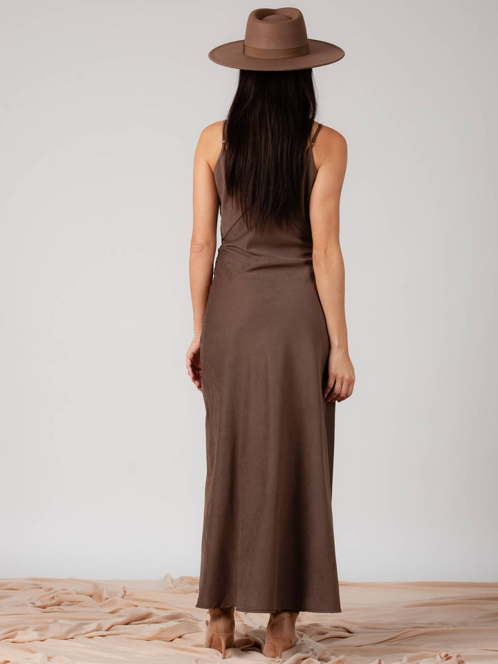 Lucca Couture JENN SEAM DETAILED SLIP DRESS-TAMARIND PLUM - Boho Soho