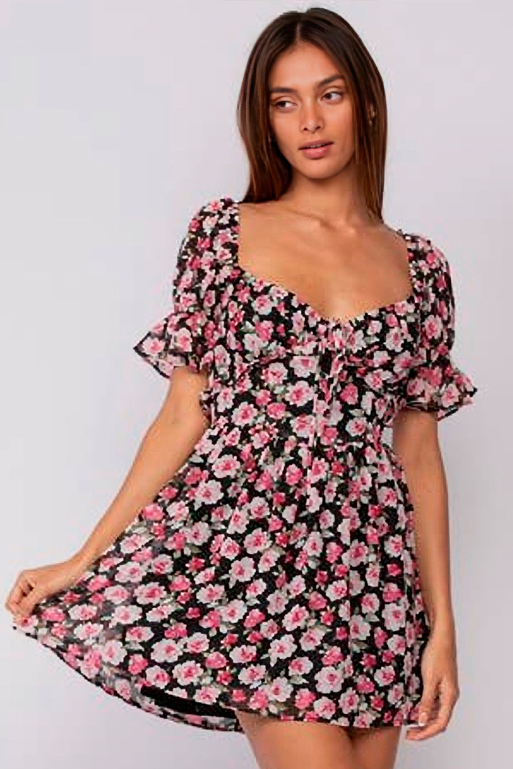 boho babydoll dress Sky to Moon Floral Babydoll Dress - Final Sale