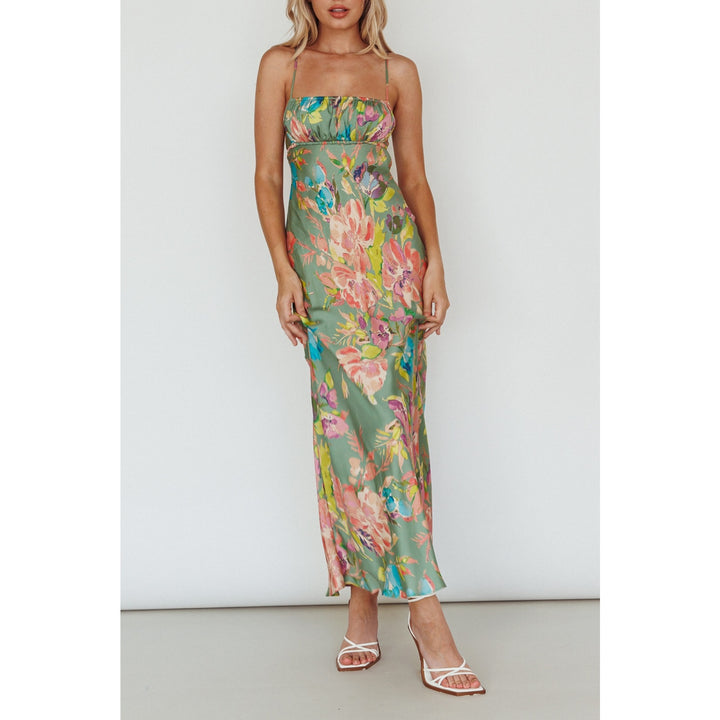 One and Only Collective Floral Satin Maxi Dress - Boho Soho