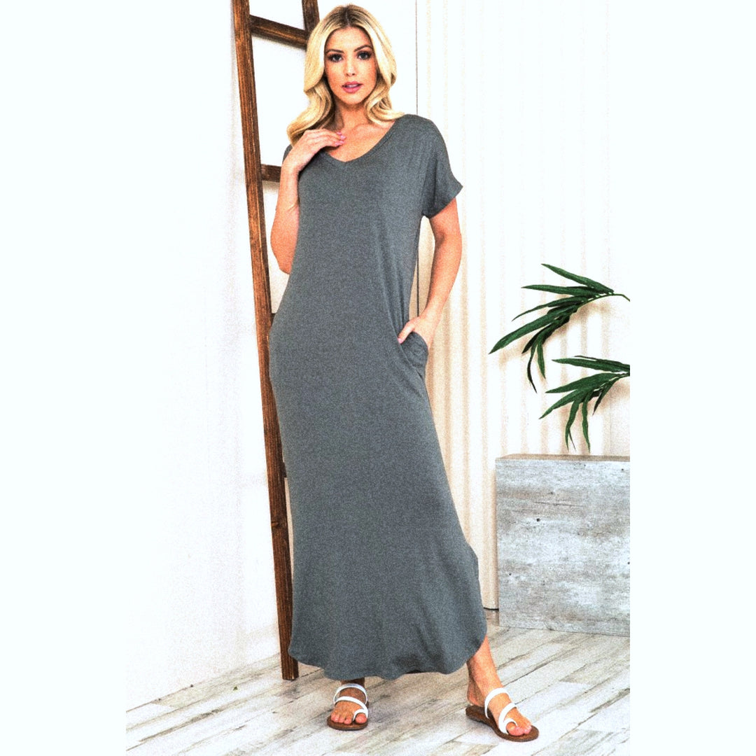 Gemma Rounded Hem Pocket Maxi Dress - Boho Soho