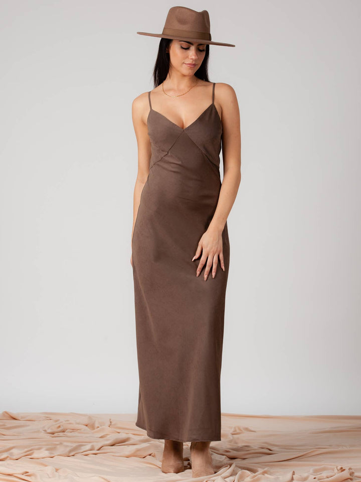 Lucca Couture JENN SEAM DETAILED SLIP DRESS-TAMARIND PLUM - Boho Soho