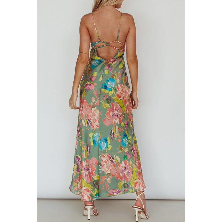 One and Only Collective Floral Satin Maxi Dress - Boho Soho