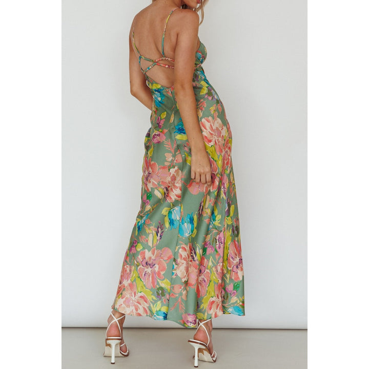 One and Only Collective Floral Satin Maxi Dress - Boho Soho