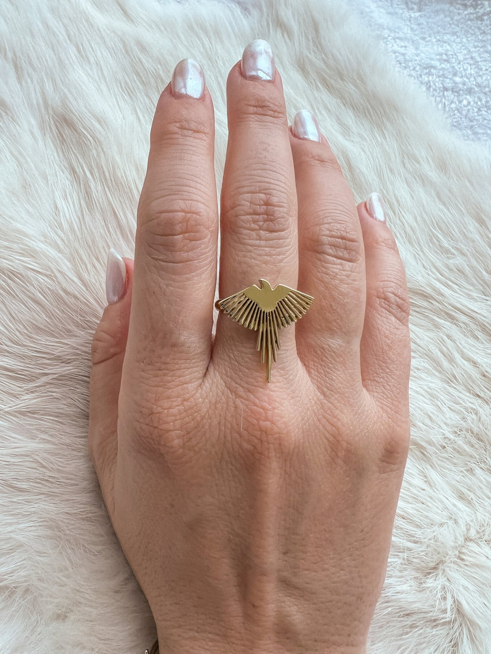 Handmade Brass Eagle Ray Ring - Boho Soho