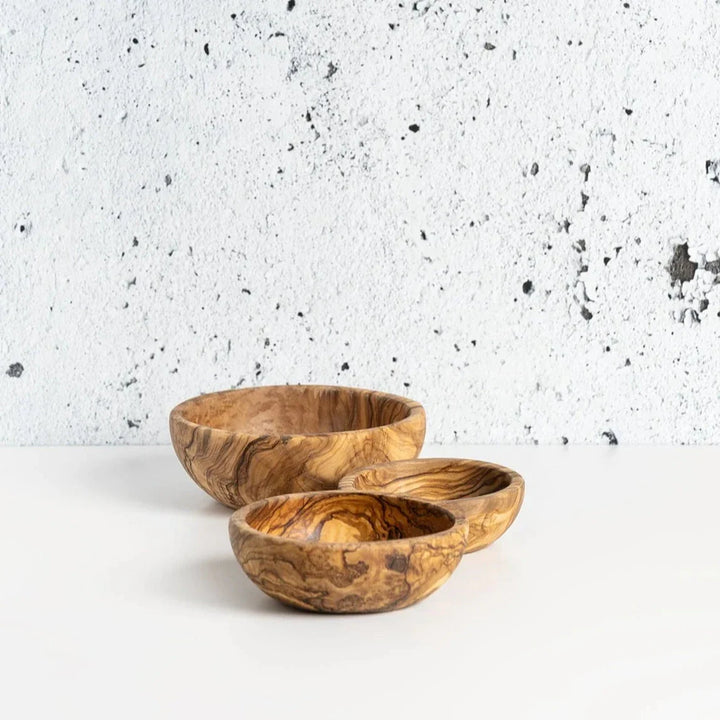 Gharyan Handmade Olive Wood Nesting Bowls - set of 3