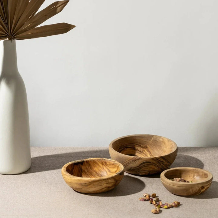 Gharyan Handmade Olive Wood Nesting Bowls - set of 3