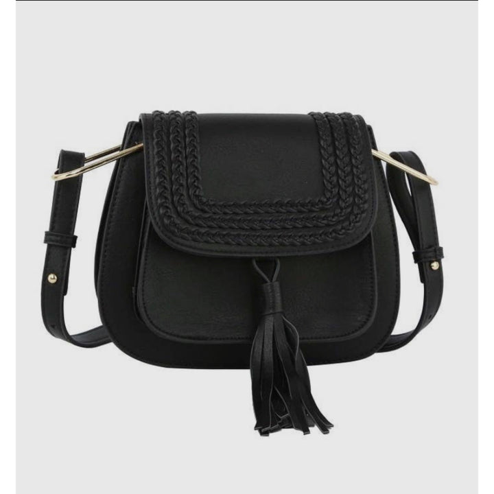Megan Tassel Saddle Crossbody Vegan Leather Bag - Boho Soho
