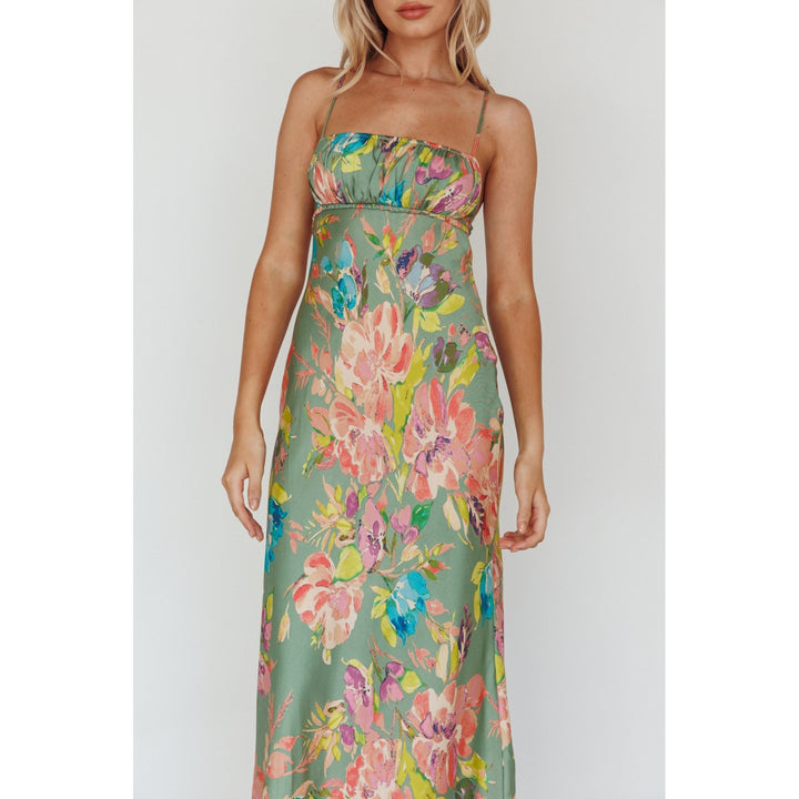 One and Only Collective Floral Satin Maxi Dress - Boho Soho