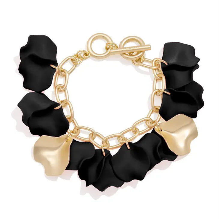 ZENZII Jewelry - Resin and Metal Petal Link Bracelet - Boho Soho