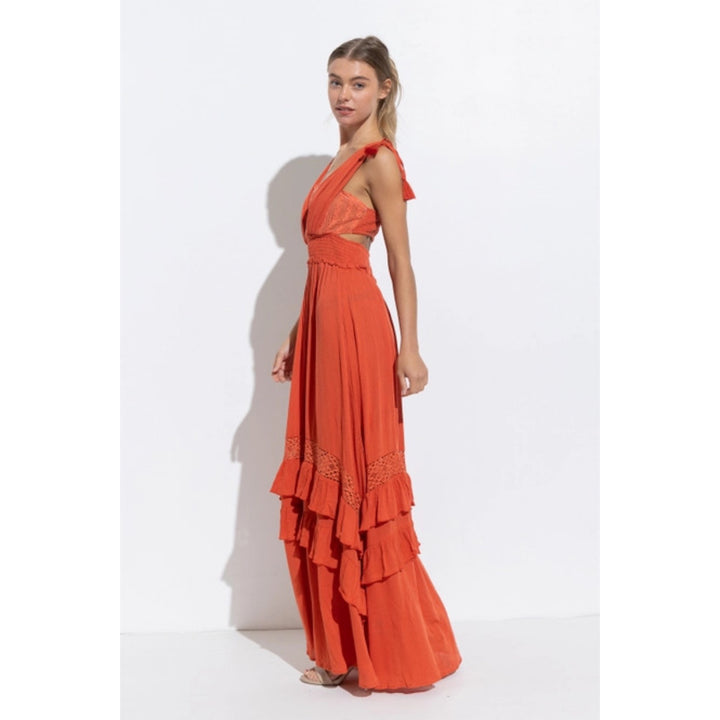 Crinkle Rayon Maxi Dress: Versatile and stylish maxi dress with smocked waist, inner tube top detail, and tassel ties. Crinkle rayon fabric offers a relaxed drape, making it perfect for various occasions. Lined for comfort and coverage. A trendy addition to your wardrobe.