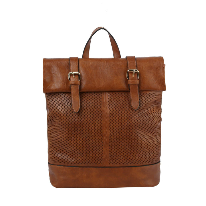 Laser Cut Buckle Fold Over Backpack - Boho Soho