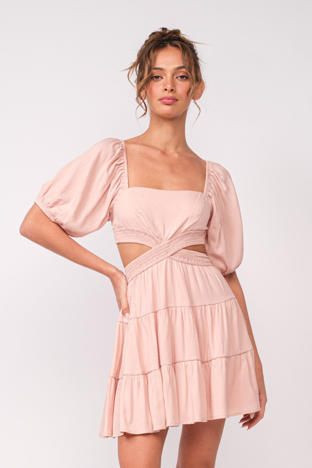 Sky to Moon Puff Sleeve Cutout Dress - Final Sale | Boho Soho Sky to Moon Puff Sleeve Cutout Dress - Final Sale | Boho Soho