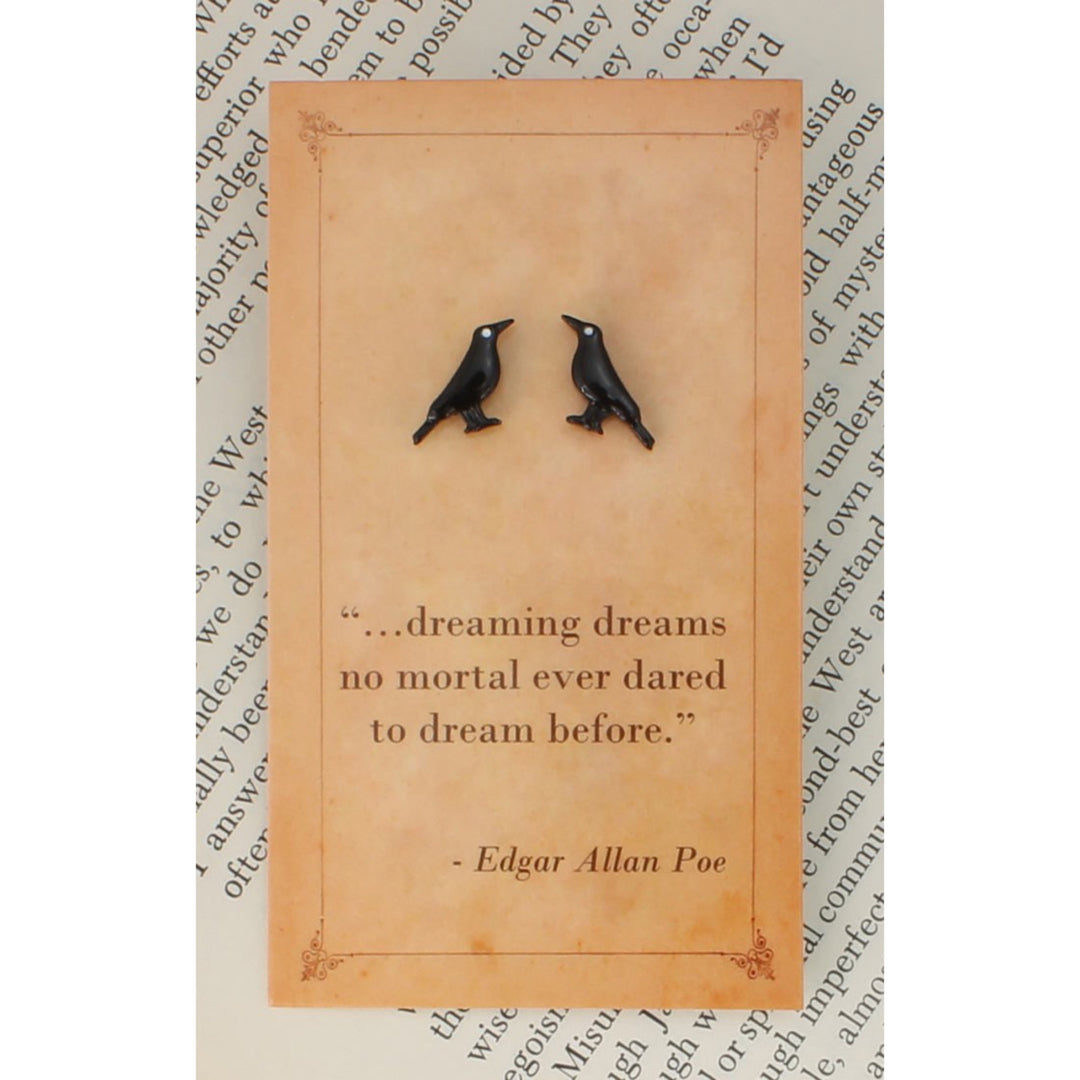 ZAD Edgar Allen Poe Raven Earrings - Boho Soho