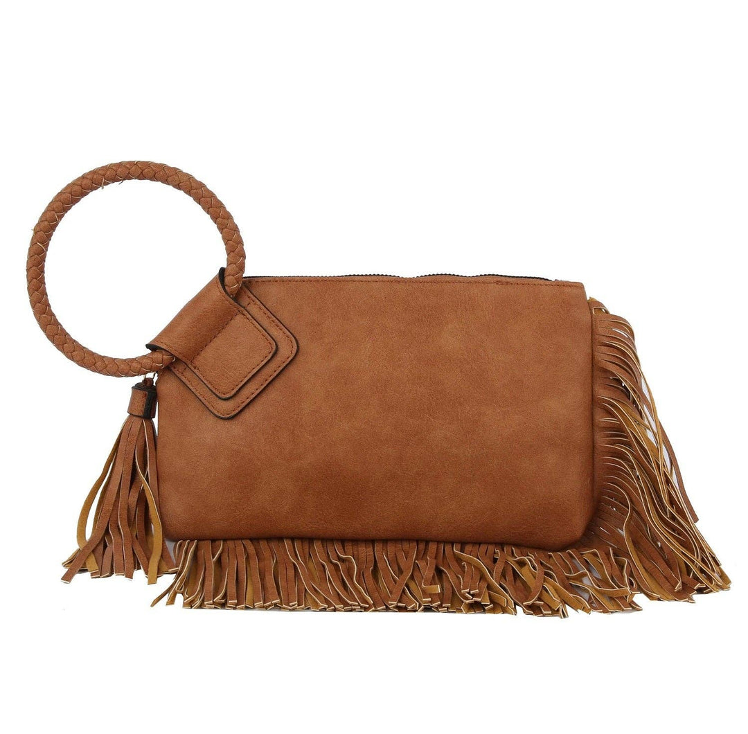 Fringe Soft Vegan Leather Wristlet/Clutch - Boho Soho
