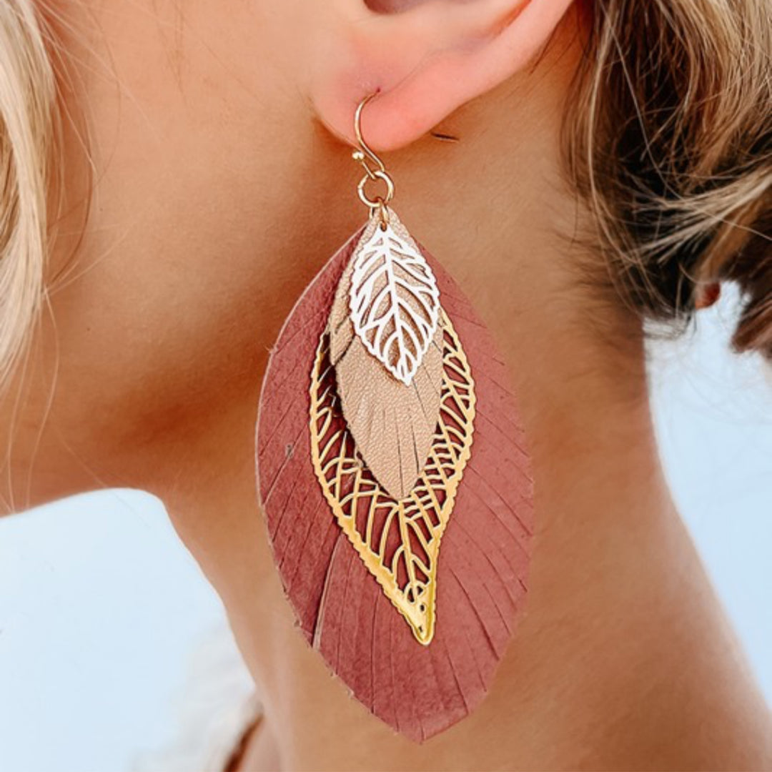Boho Love Feather Detail Earrings - Boho Soho