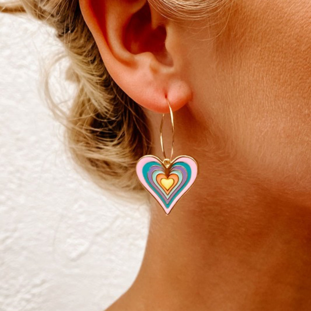 Boho Love Colored Heart Earrings - Boho Soho