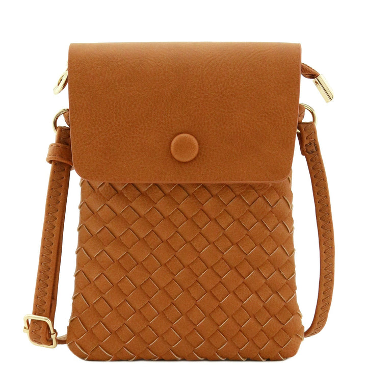 Woven Flapover Crossbody Vegan Leather Bag - Boho Soho