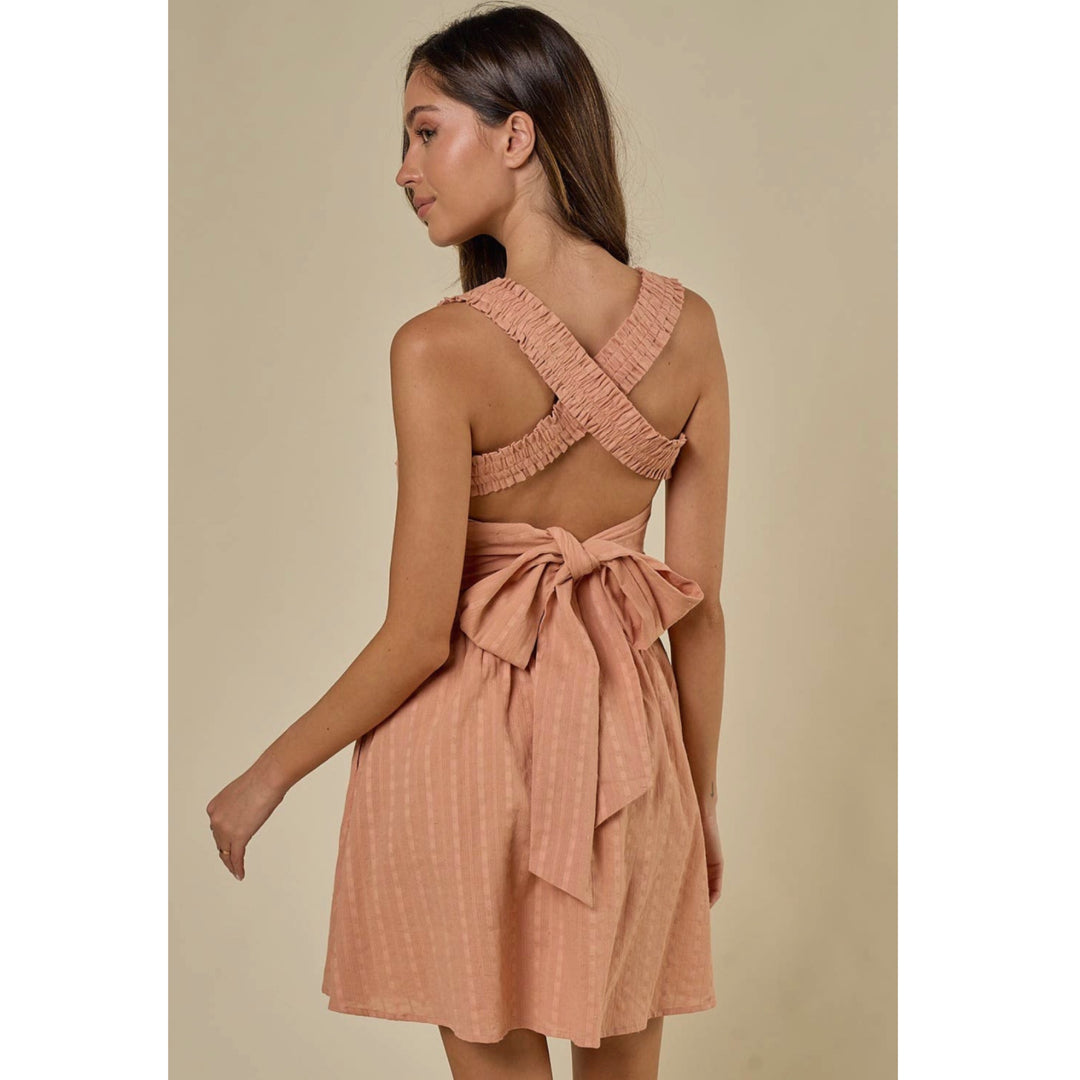 Smocked Detail Tie Back Dress - Boho Soho