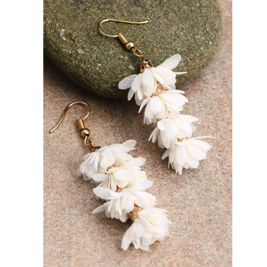 Boho Flower Fabric Drop Earrings - Boho Soho