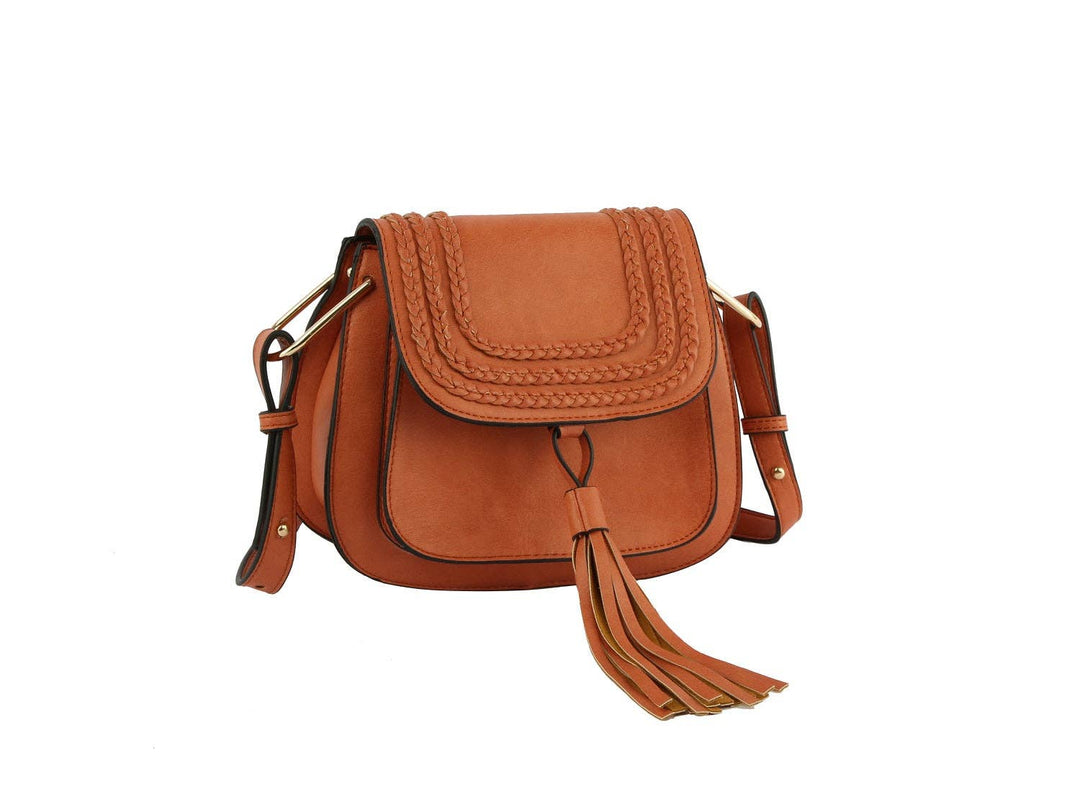 Megan Tassel Saddle Crossbody Vegan Leather Bag - Boho Soho