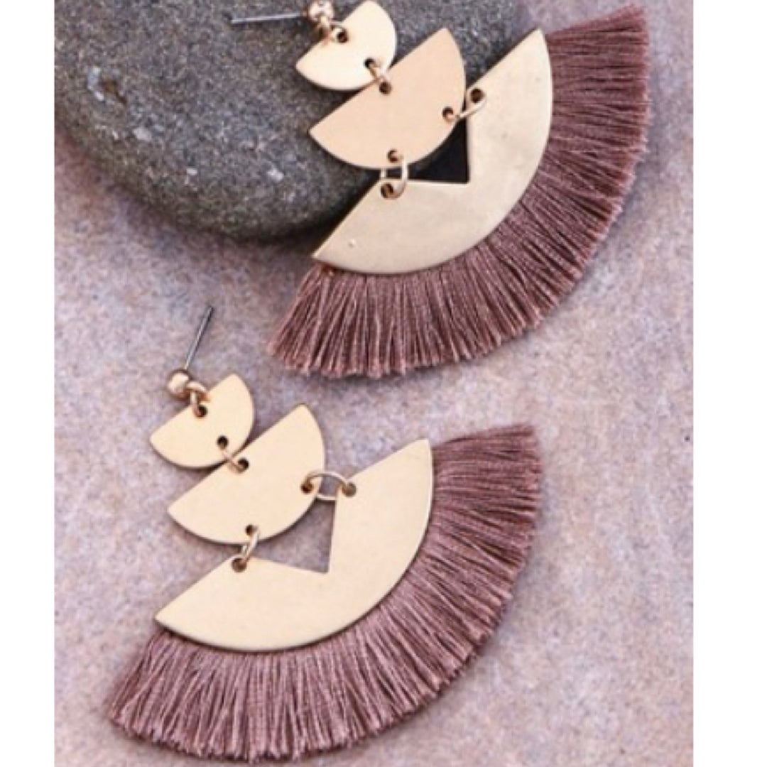 Boho Fan Tassel Earrings - Boho Soho