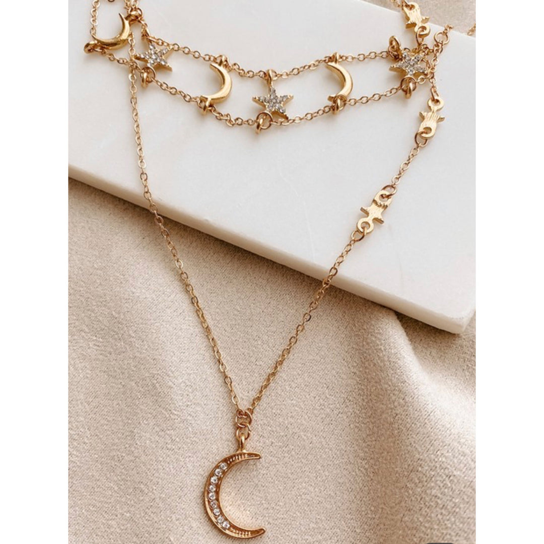 Boho Love Moon & Star Charm Layered Necklace - Boho Soho