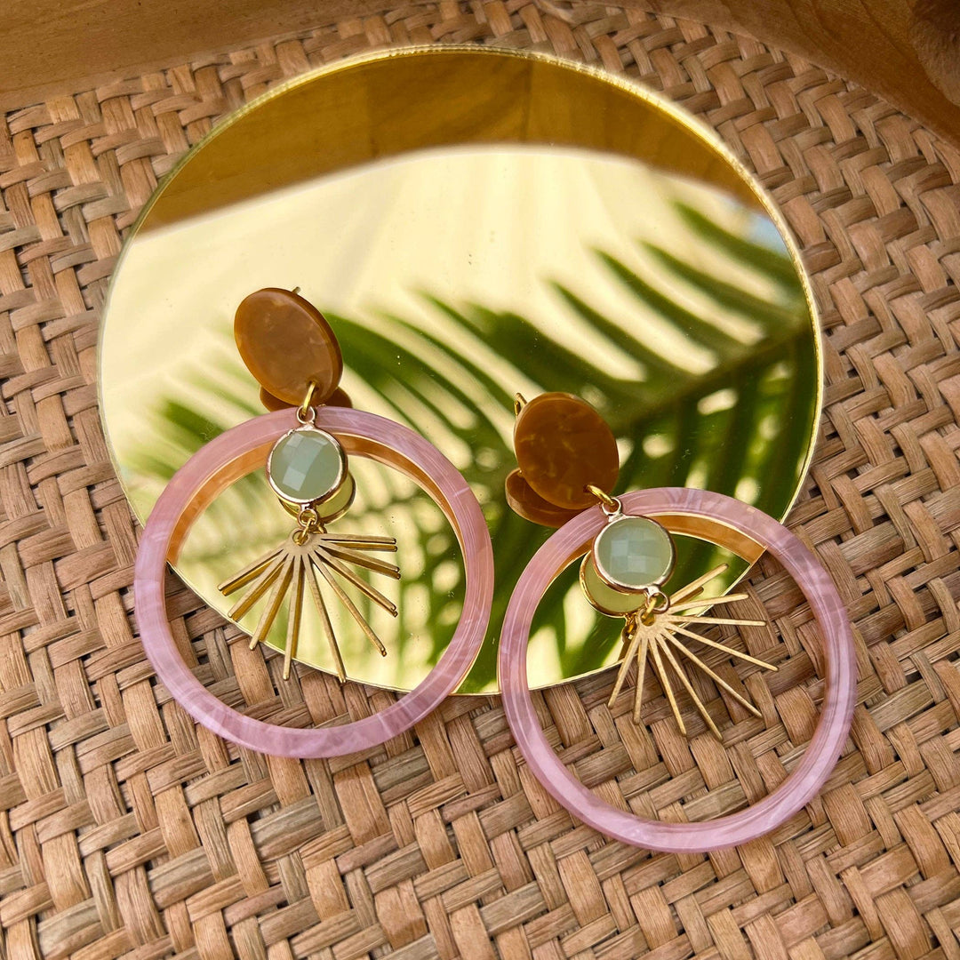 Tribe + Temple - Boho Glam Lt Pink Hoops - Boho Soho