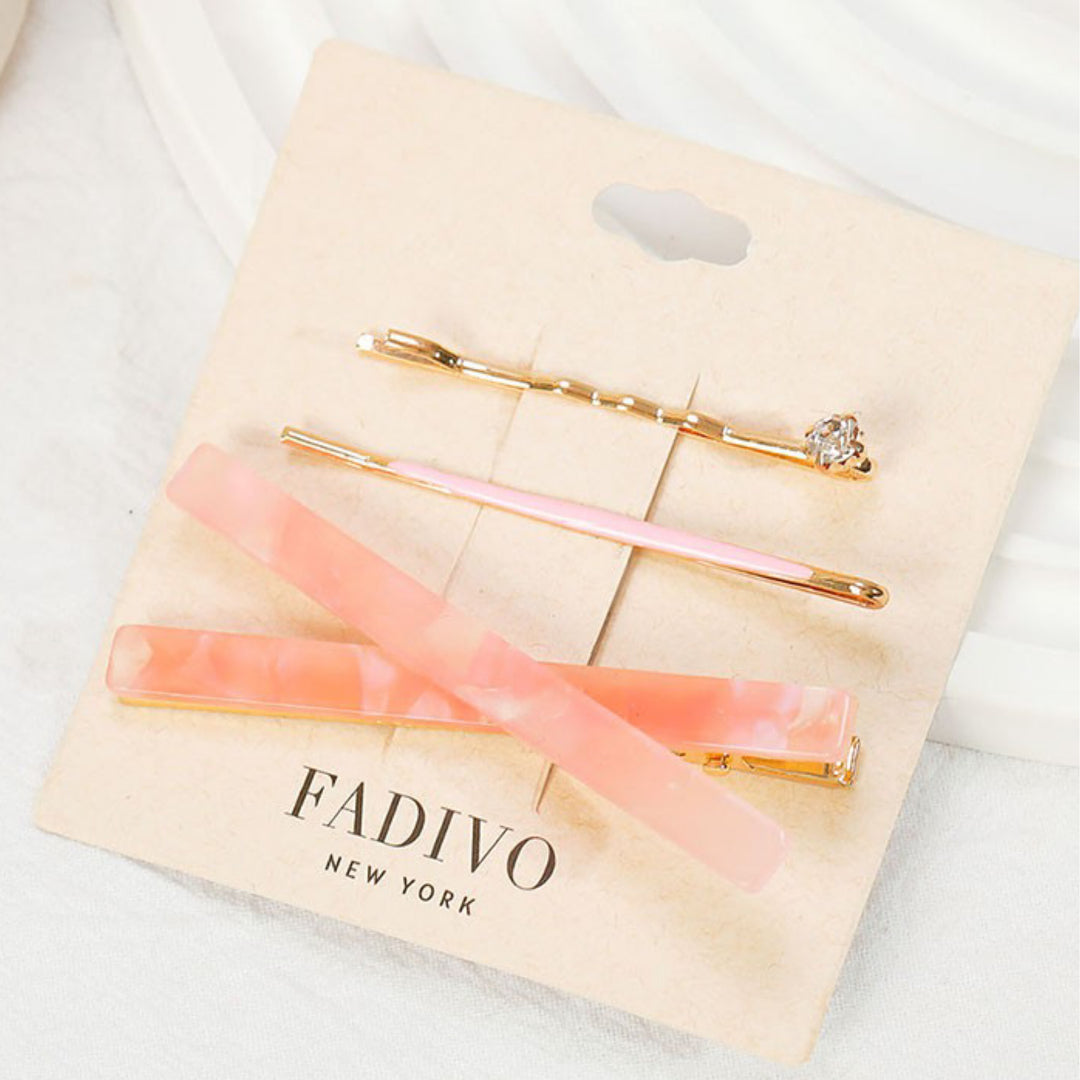 Fadivo Hair Pin Set Pink Translucent - Boho Soho