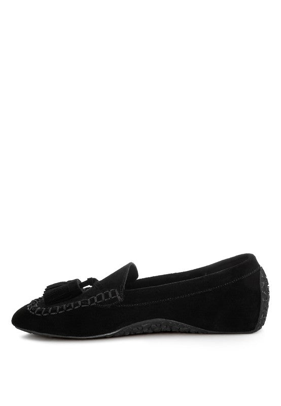 Rag & Co Kipstar Suede Round Toe Tassel Driving Loafers