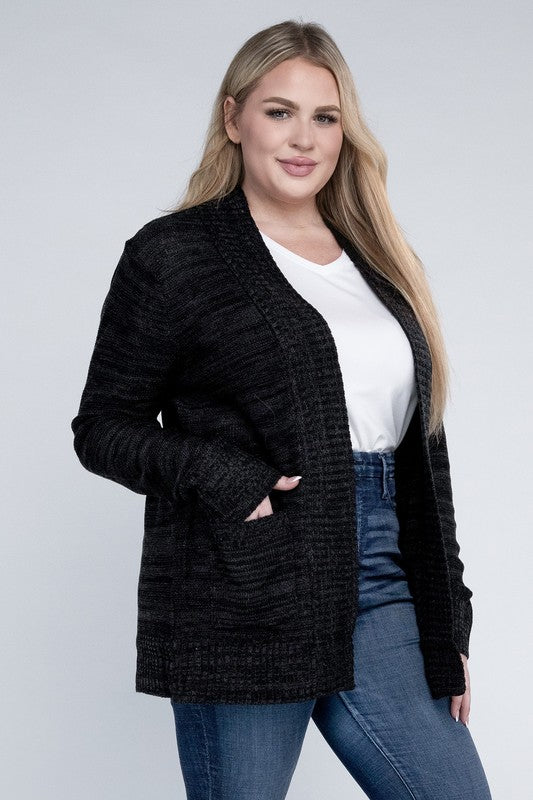 Ambiance Plus Solid Open Front Cardigan