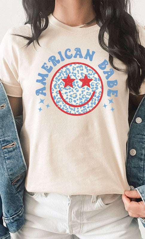 American Babe Smiley Graphic Tee