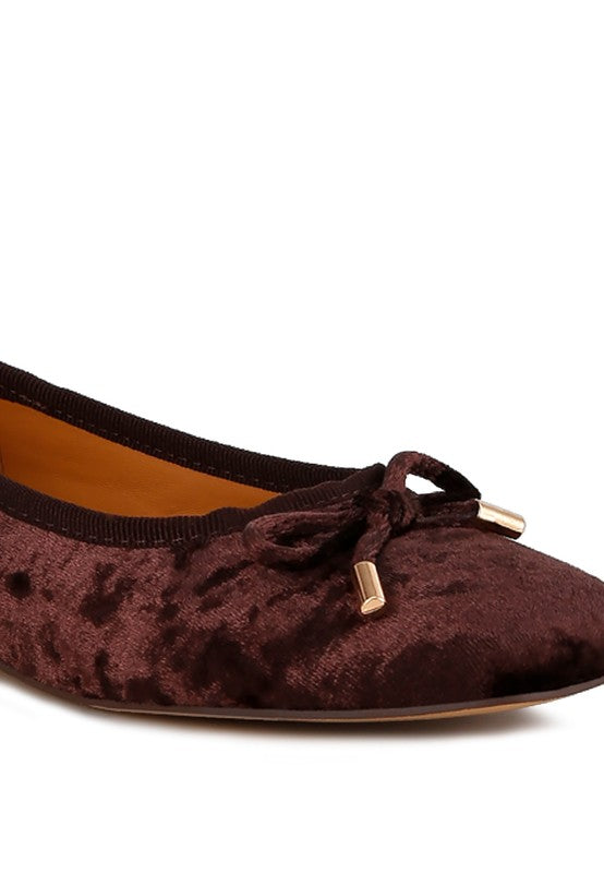 Rag & Co. Buckrose Velvet Bow Ballerinas