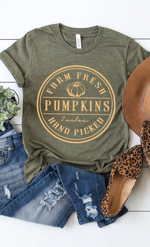 Farm Fresh Pumpkins Circle PLUS Graphic Tee