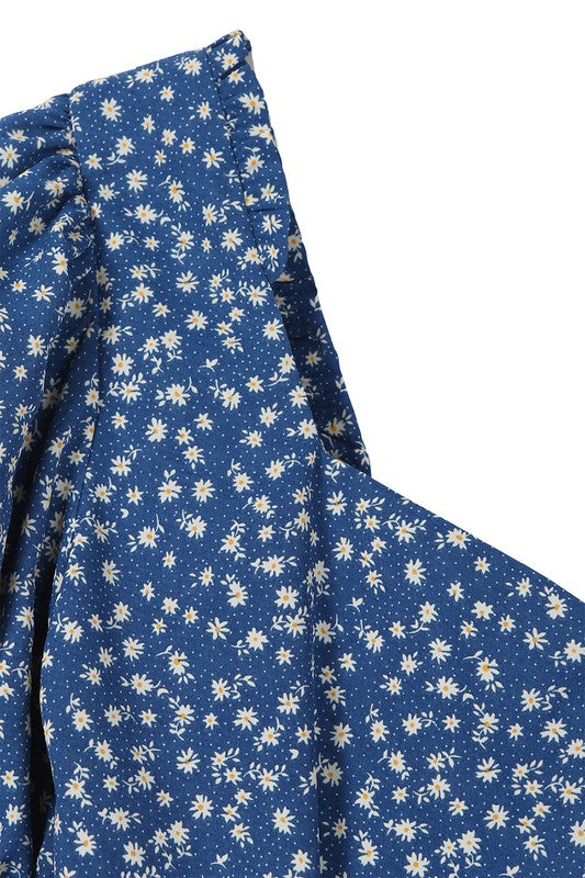 Lilou Flirty & Floral Tie Back Detail Top