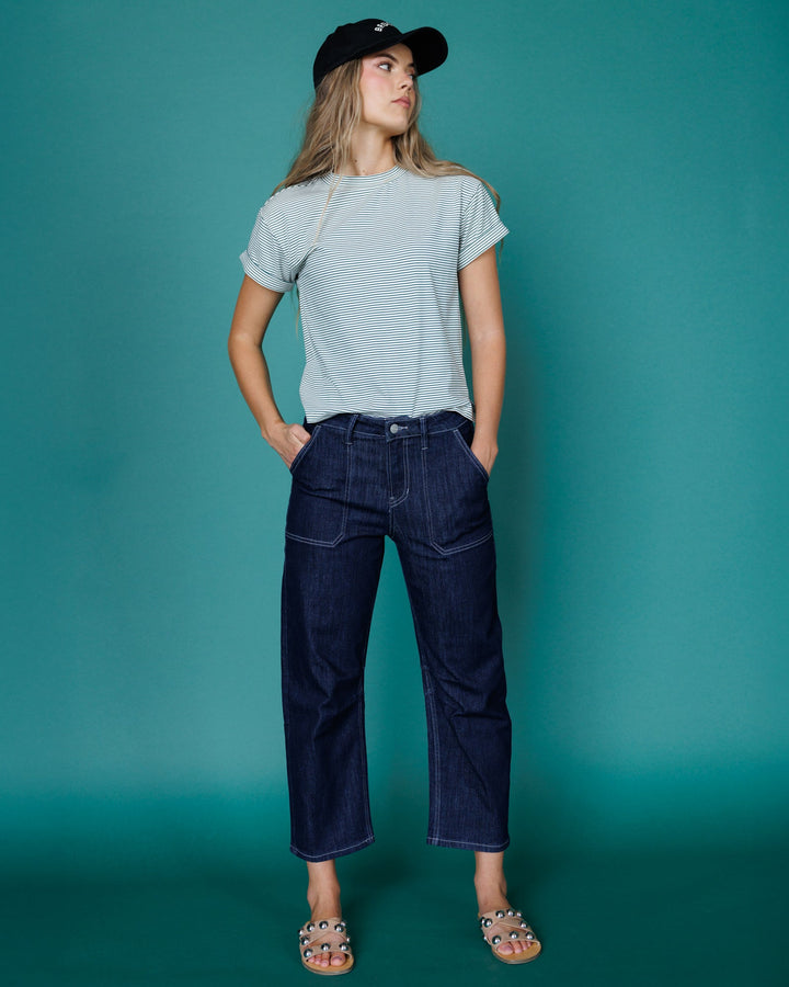Downeast Super High Rise Barrel-Leg Jeans
